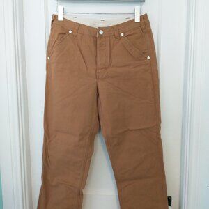Topo Designs Size 10 Jeans Pants Tan Brown Canvas High Rise Straight Leg